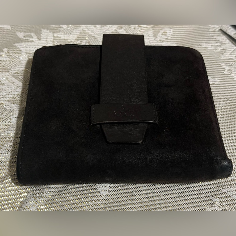 Vintage Gucci Dark Brown Suede & Leather Men's Wallet Bi-Fold - Picture 4 of 16